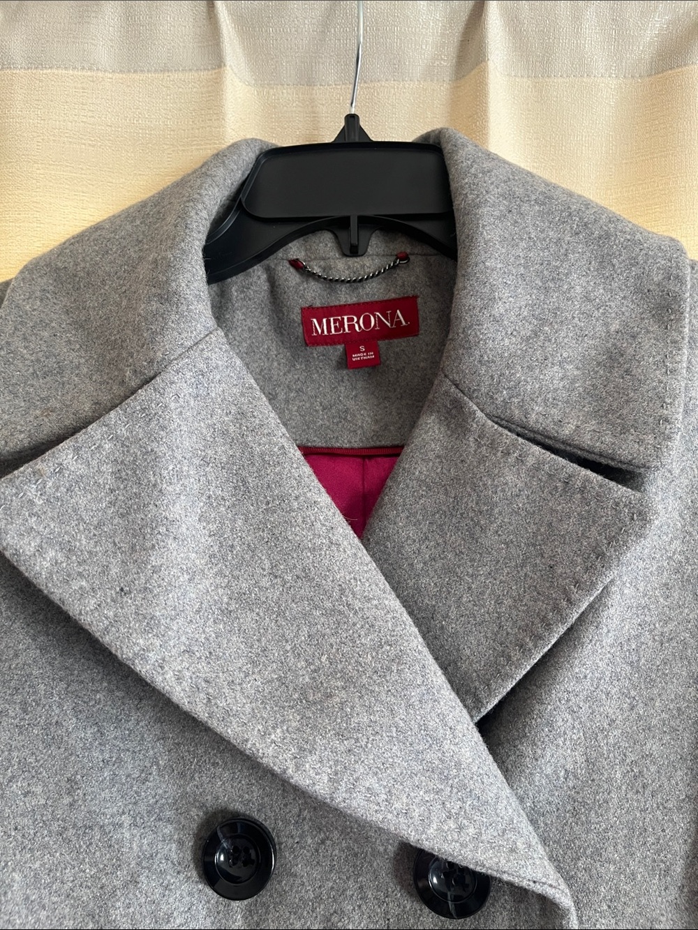 Women’s Merona Charcoal Gray Double-Breasted Pea Coat - Picture 3 of 10